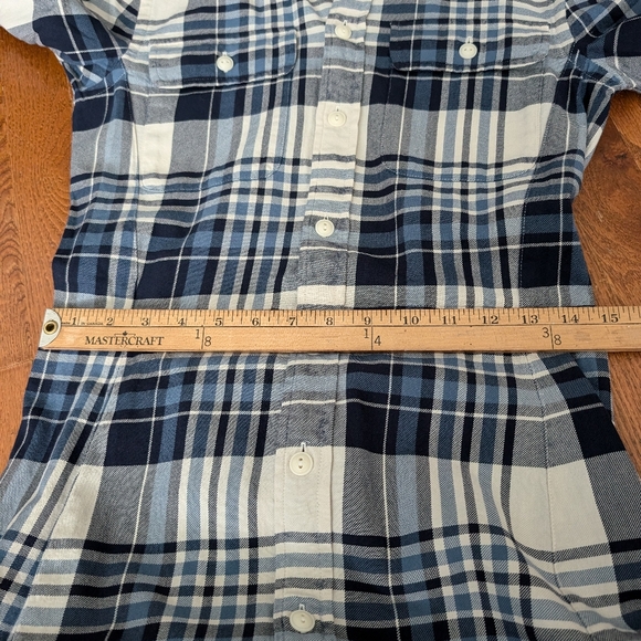 Polo Ralph Lauren Plaid Cotton Twill Shirtdress Maxi Dress 0 Blue White - Picture 12 of 12